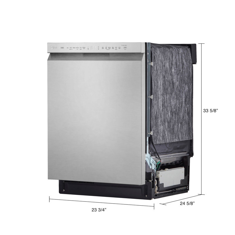 LG 24" QuadWash Dynamic Dry Energy Star Dishwasher in Printproof Stainless Steel