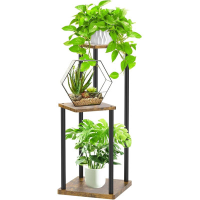 Support à plante d'intérieur en bois à 3 niveaux