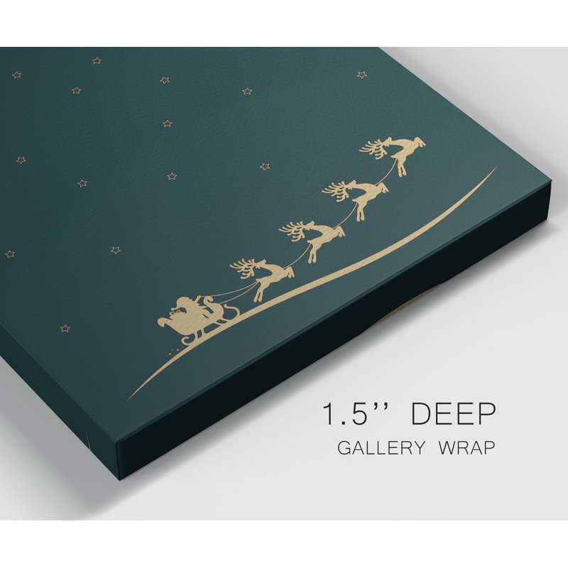 Flocon de neige de père Noël II-reproduction d’art sur toile tendue, H 16 po x l 16 po x P 1 po