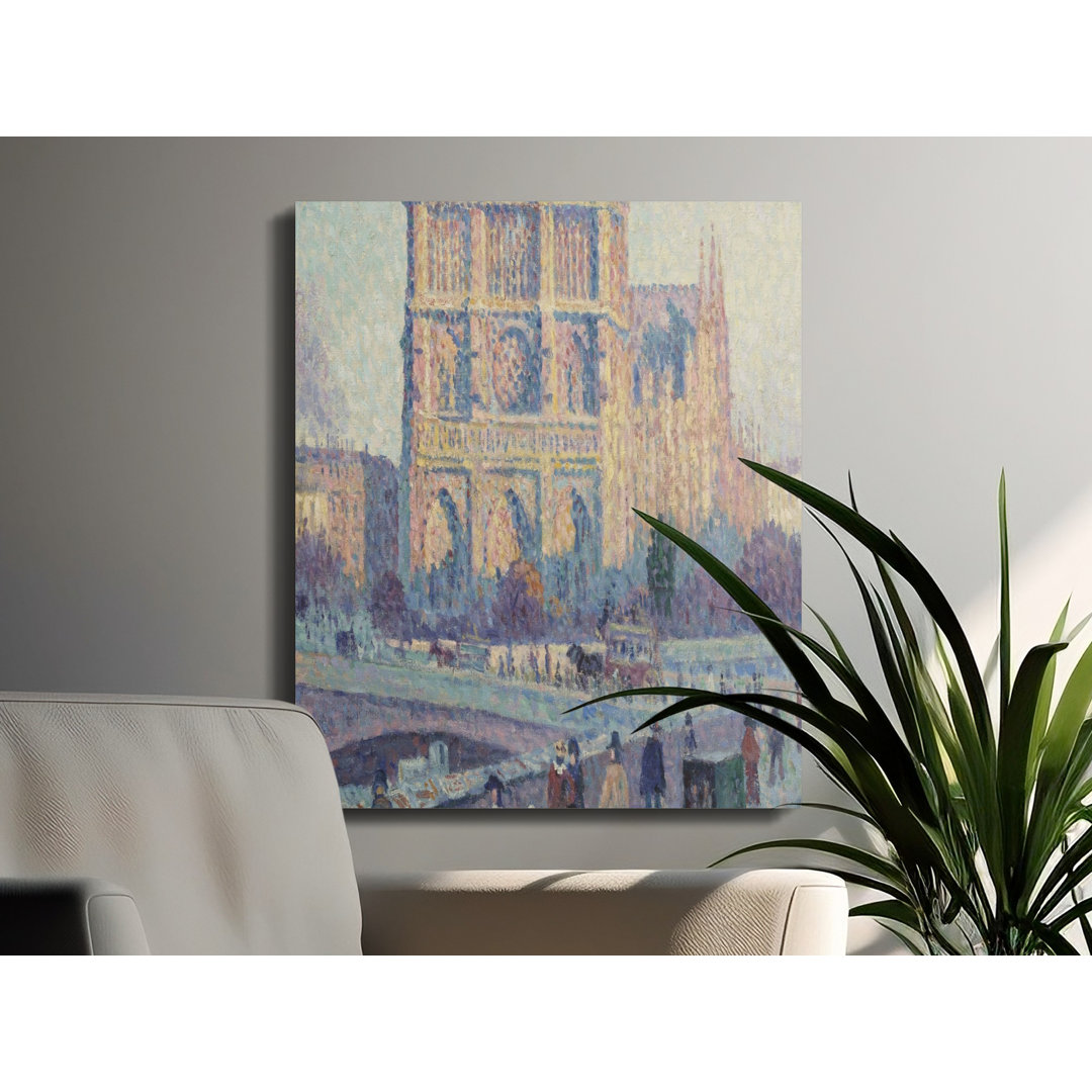Notre Dame de Paris Canvas Wall Art, Gallery Wrapped Matte Print, Ready to Hang, Impressionist Art, Parisian Decor, Archival Quality
