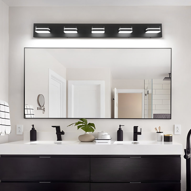 Luminaire de salle de bain moderne à 5 lumières à DEL 40,55 po avec tête réglable et intensité variable 40,55 po, 5 lumières
