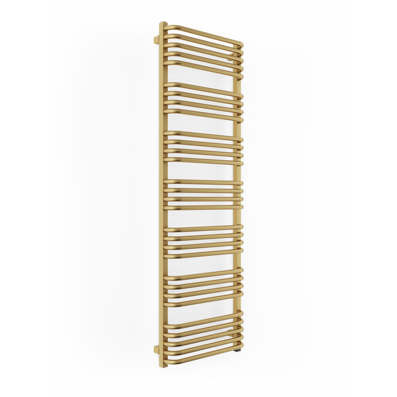 Alex One Brass Electric Towel Rail, 158cm H  x 50cm W x 13.2cm D