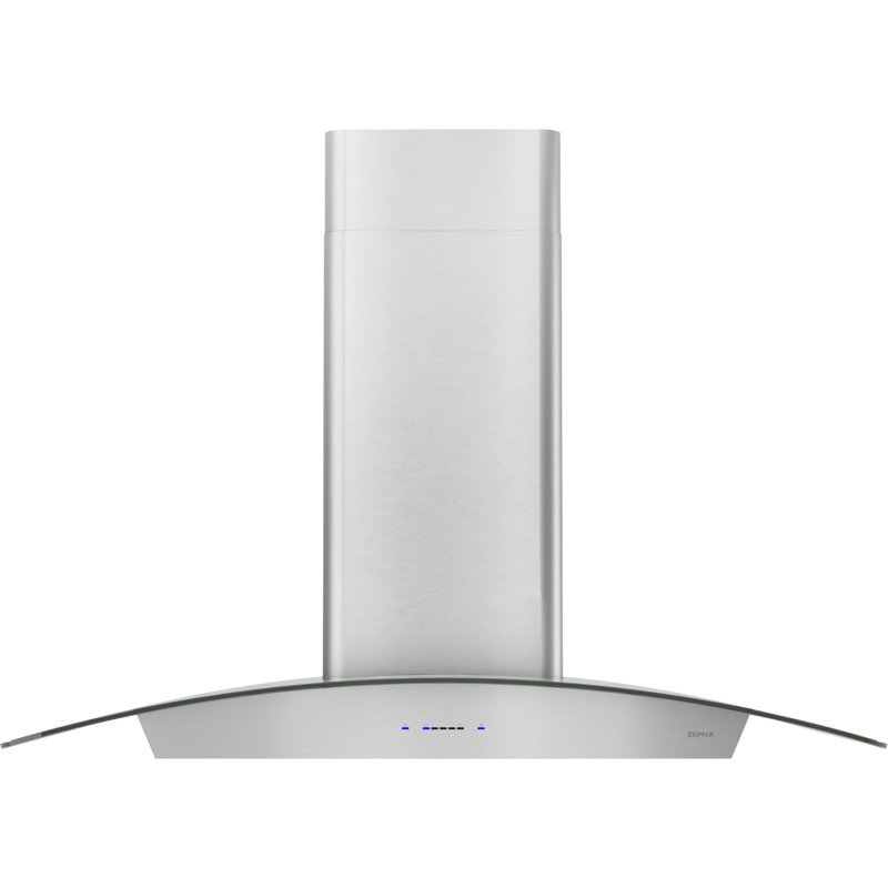 36'' Stainless Steel Convertible Island Range Hood with Glass Canopy