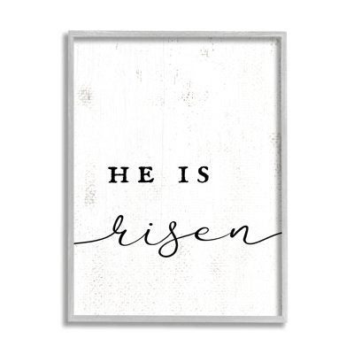 " He Is Risen Phrase Rustic Pattern Minimal Text " by Daphne Polselli