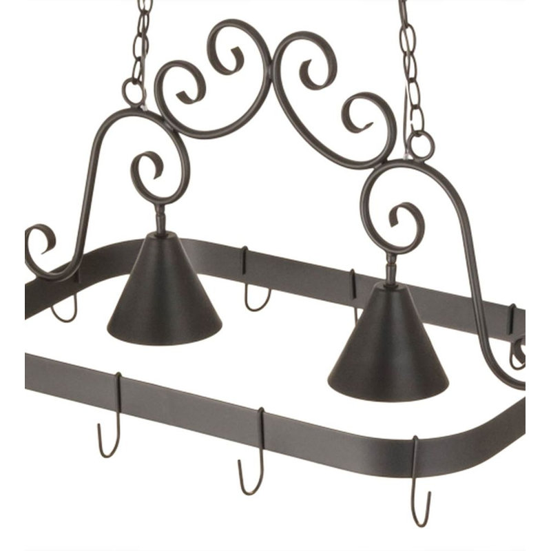 Elana Steel Handcrafted Rectangle Hanging Pot Rack