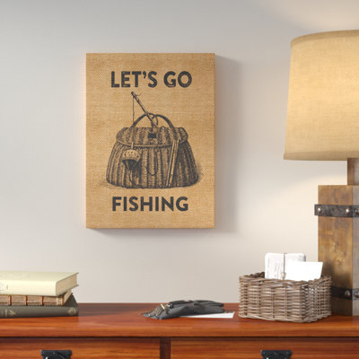 « go fishing en toile jute », reproduction d’impression sur toile tendue