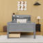Lit plateforme simple en bois avec DEL et tablettes et 2 tiroirs-1259441510