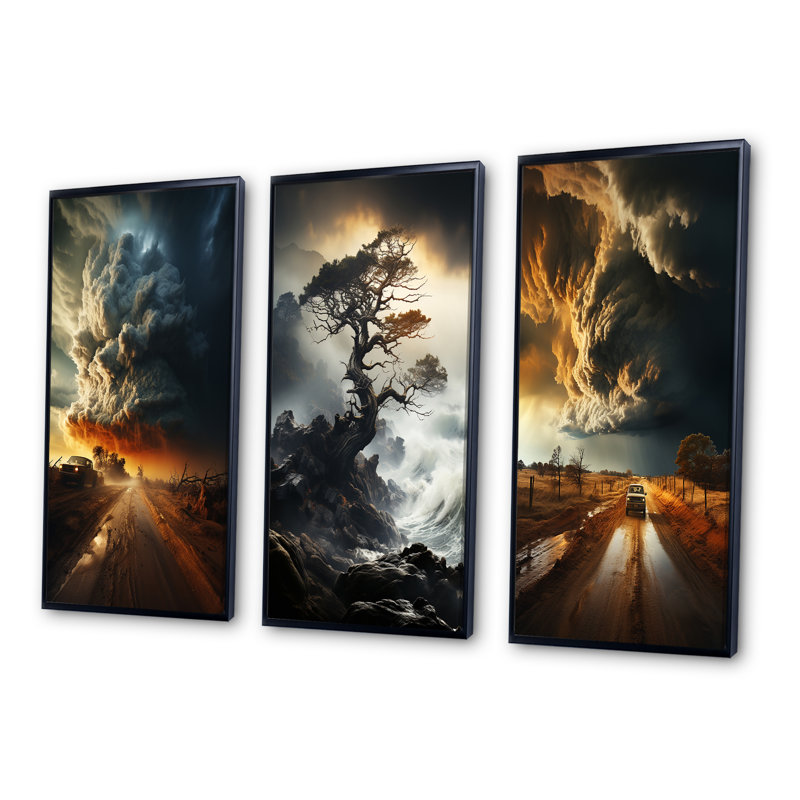 «Storm Rager Vortex I», 3 pièces, Toile tendue, H 40 po x l 60 po