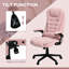 Mobilier de bureau chauffant, fauteuil de velours rose, confortable et ergonomique avec 6 massages vibrants, chauffage lombaire, siège inclinable, siège réglable