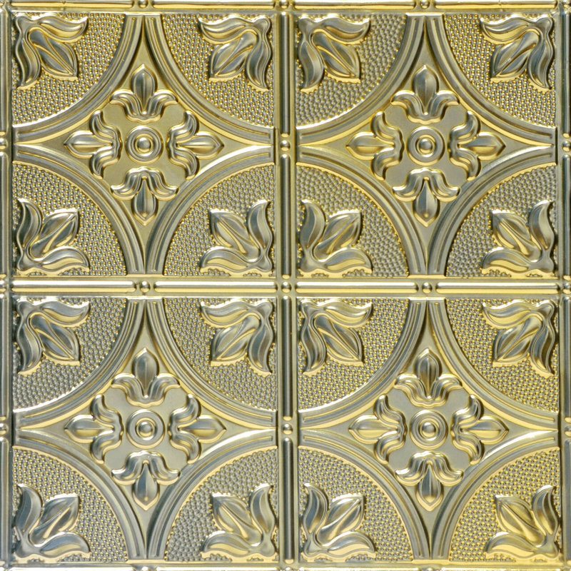 Carreau de plafond en fer-blanc clouté 2 pi x 2 pi Tiptoe, Pépite d'or