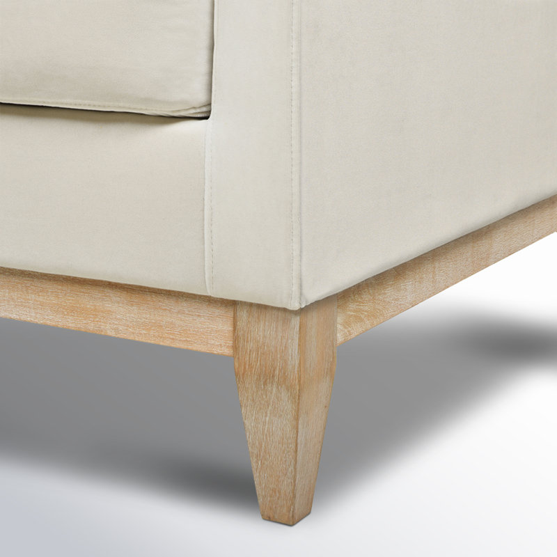 Canapé rembourré Pera, Velours beige français
