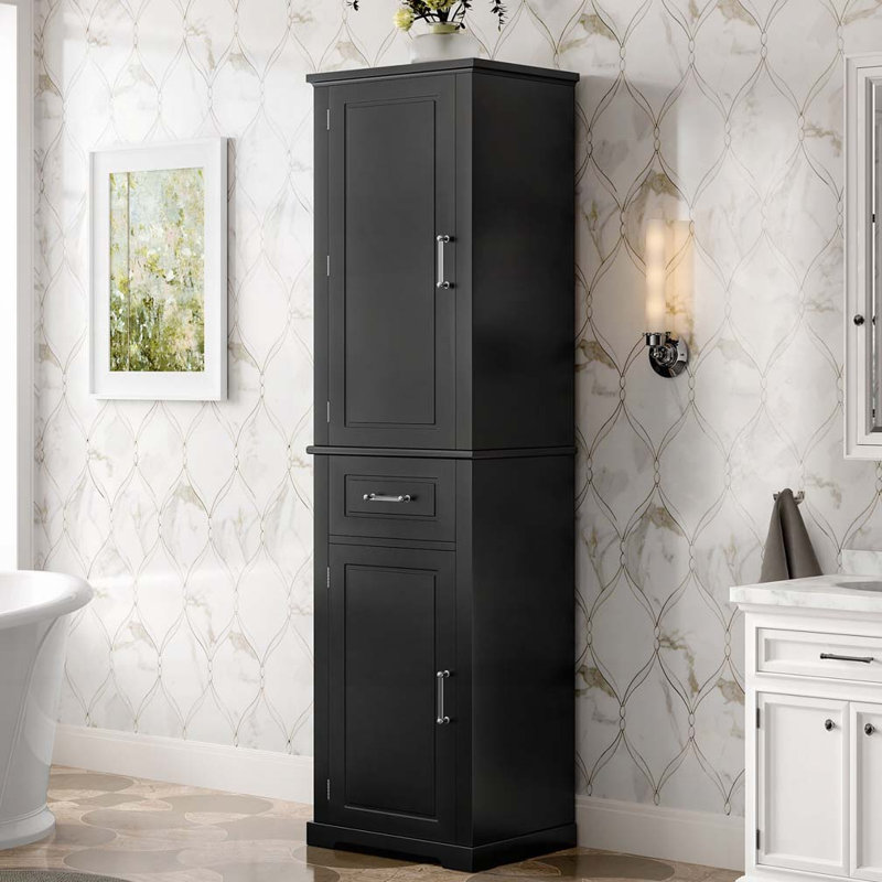 Armoire de rangement pour salle de bain, Noir