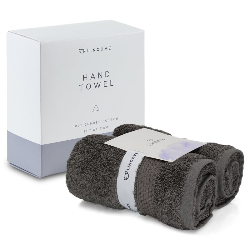 Lincove 100% Turkish Cotton Luxury Hand Towels - Highly Absorbent & Eco-Friendly, Slate