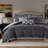 9 Pieces King Comforter Set,Black Multi