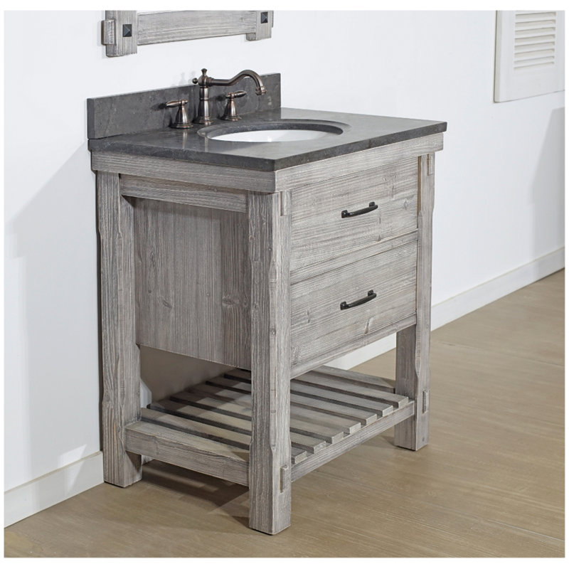 Zakrzewski 31'' Single Bathroom Vanity with Stone Top, Limestone