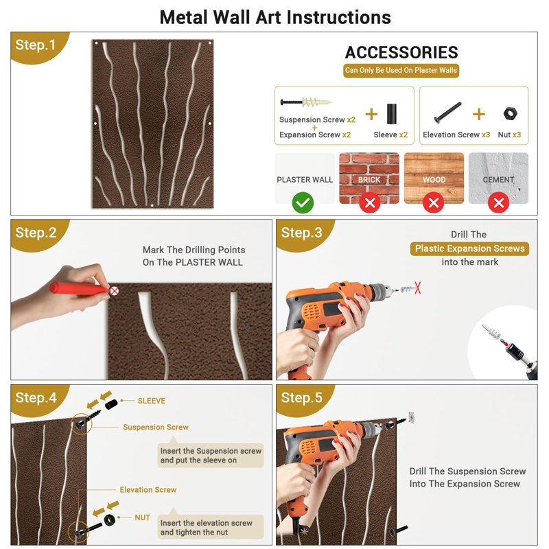 Wall Decor Metal, Bronze, 36" H x 36" W x 0.05" D