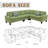 4-piece Flannel Sectional Sofa-1354228357