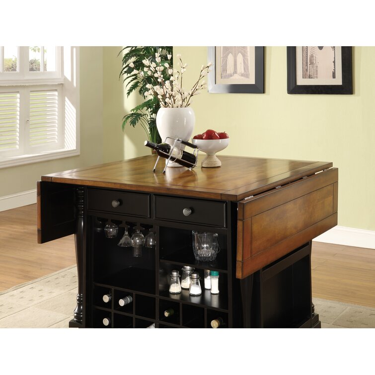 Rosalind Wheeler Edlin Wood Kitchen Island & Reviews | Wayfair