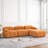Modular Sectional Sofa, Button Tufted Designed and DIY Combination,L Shaped Couch with Reversible Ottoman, Ivory Teddy Fabric-626980078
