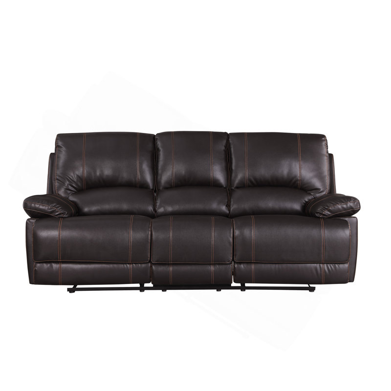 Canapé inclinable en cuir Global United, Brun