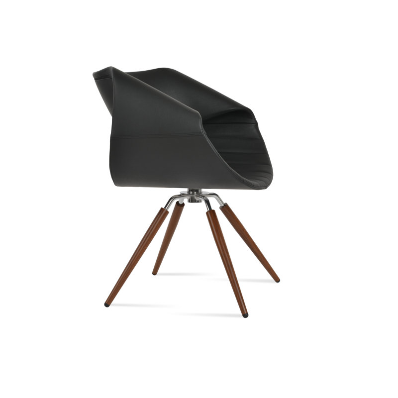 Fauteuil pivotant Seminyak, Noir, Brun