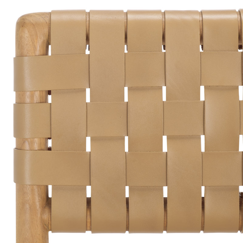 Jeremiah Woven Leather Counter Stool, Natural, Tan