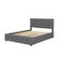 Grand lit plateforme tapissier en tissu grand format offrant deux tiroirs de rangement sous le lit et un lit gigogne supplémentaire-1689722894