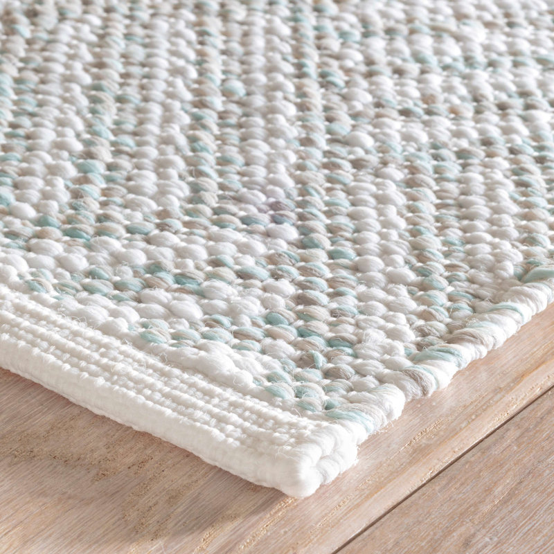 Crisscross Handwoven Indoor/Outdoor Rug, Rectangle 10' x 14', Ocean/White 
