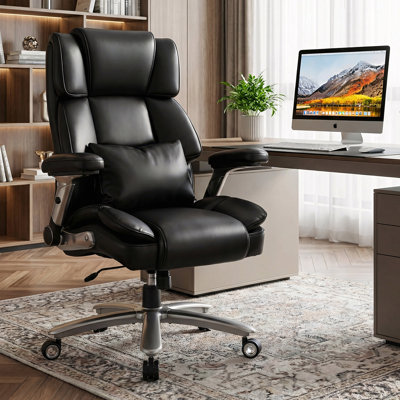 Heavy Duty Office Chair 400 lbs Capacity, Big and Tall Executive Chair with 3D Kneading Massage, Ergonomic High Back Desk Chair, Adjustable 4D Armrests