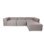 Stylish Corner Sofa, Brown Linen Upholstery, 116.9 x 25.9 x 74.8 inches | 100% Hornbeam Frame with 32 DNS Foam for Comfort | Elegant Design with Plastic Legs | Perfect for Living Room & Family Spaces