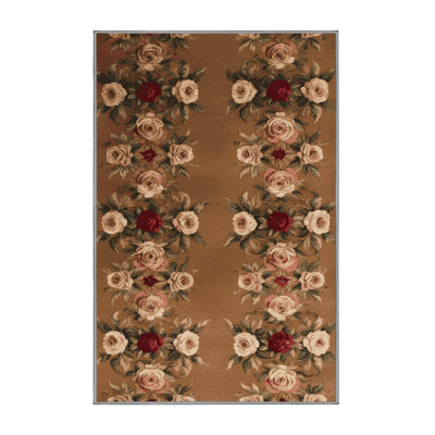 Machine Washable French Brown Area Rug