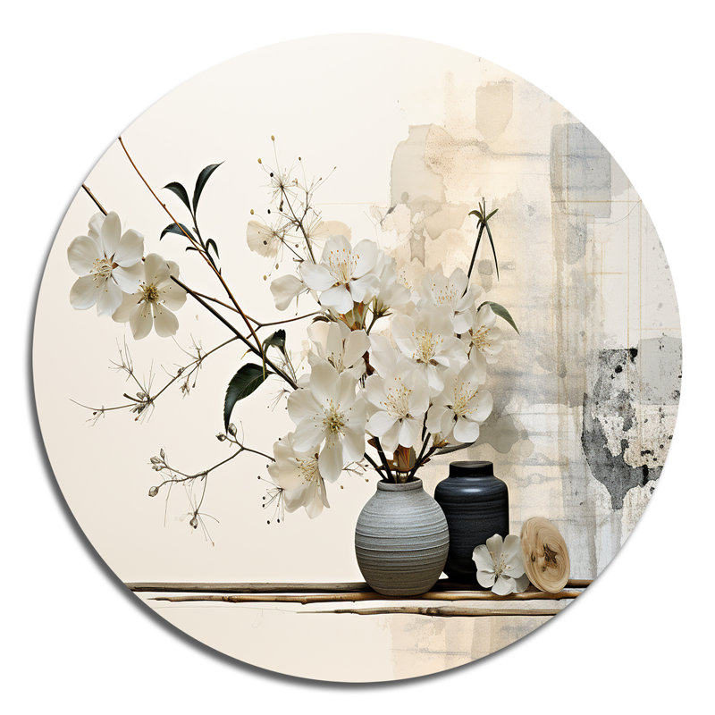 Art asiatique Sumie Zen II - personnes rondes, art en métal, H 36 po x l 36 po