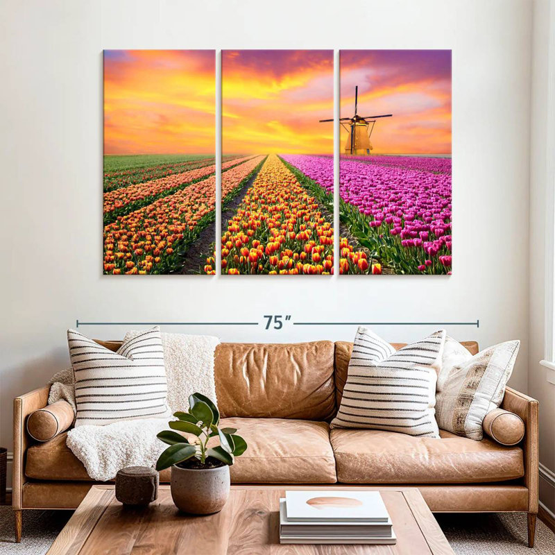 Alvord Sunrise Tulip Flower Field, 42" H x 65" W