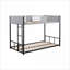 Lit superposé simple au-dessus d'un lit simple en métal, aucun sommier requis, réduction du bruit, capacité de 350 lb par lit, noir avec gris pour la chambre à coucher