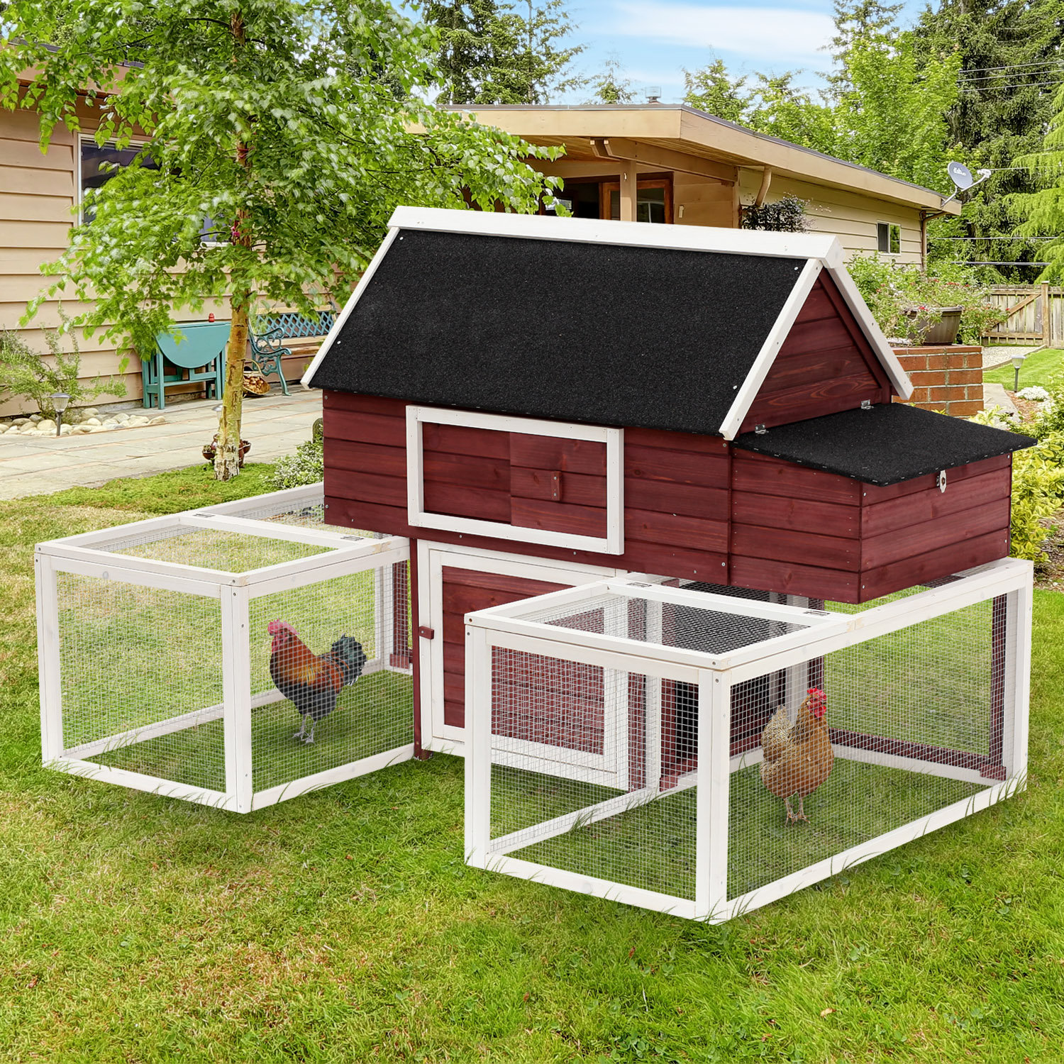 Tucker Murphy Pet™ Modular Wooden Backyard Chicken Coop with Nesting Box and Dual