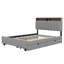 Lit plateforme tapissier double avec tête de lit, gigogne simple et 2 tiroirs-1081294768