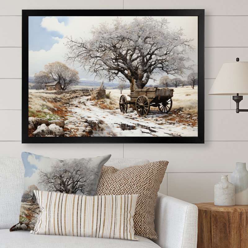 «White Old Cart Cart Legacy», reproduction sur toile, H 30 po x l 40 po x P 1,5 po, Cadre photo noir