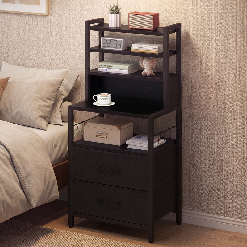 43cm W Metal Bedside Table