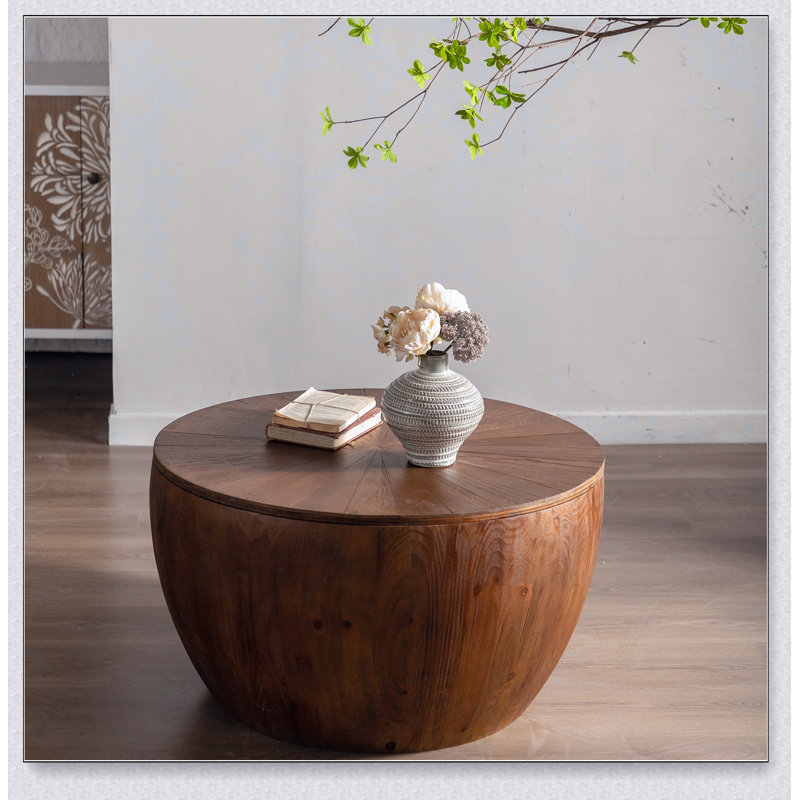 Table basse 31,50 "en forme de seau avec fonction de rangement Vintage Style, pour le bureau, la salle à manger et le salon