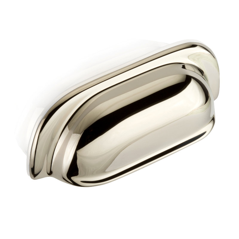 Mulberry Cup / Bin Pull, 3.78", Polished Nickel