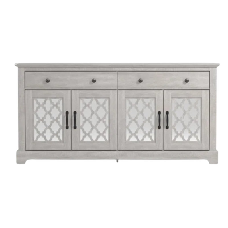 Chessani Transitional 2 Piece Sideboards Set, Dusty Gray Oak