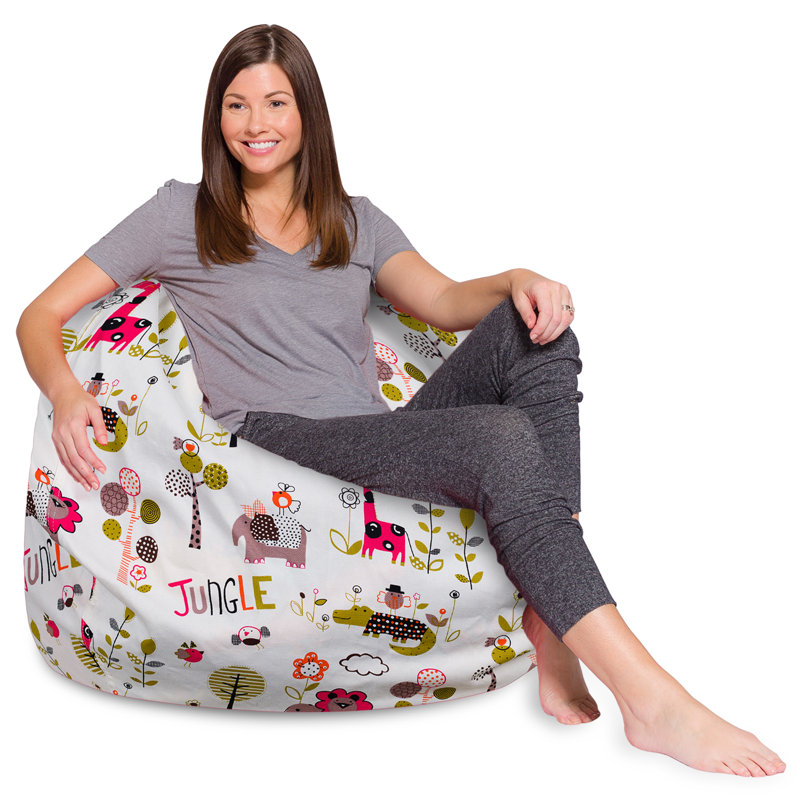 Bean Bag Chair for Kids, Teens, and Adults - Filled with Soft Beads, Includes Removable and Machine Washable Cover - Multiple Colors, Sizes and Fabrics including Soft Nylon & Canvas with Patterns