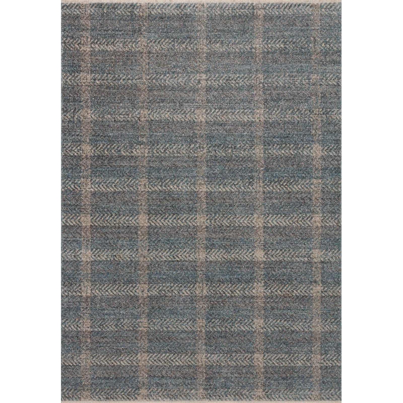 Angela Rose x Loloi Ember Blue / Beige Area Rug, Runner 2'7" x 10'