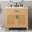 Meuble-lavabo en rotin avec lavabo en céramique-120117248
