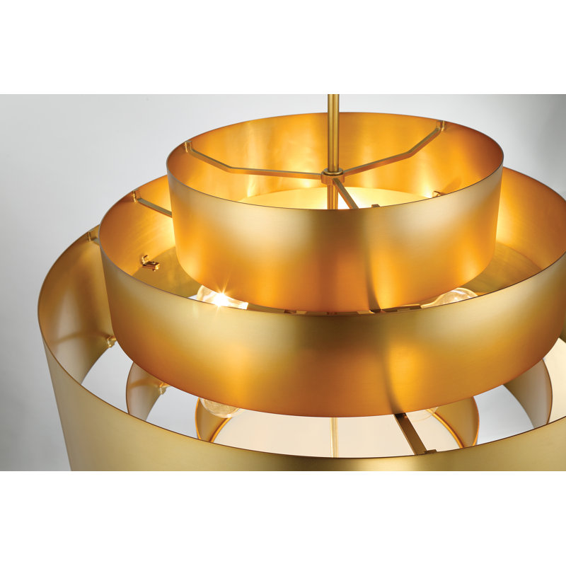 Everly Quinn Binnaz Soft Brass Finish Pendant Light