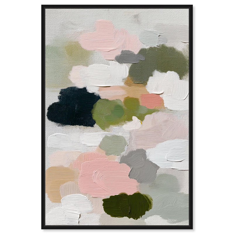 «Field of Soft Colors III Green Decor» par Art Remedy, H 45 po x l 30 po, Structure noire