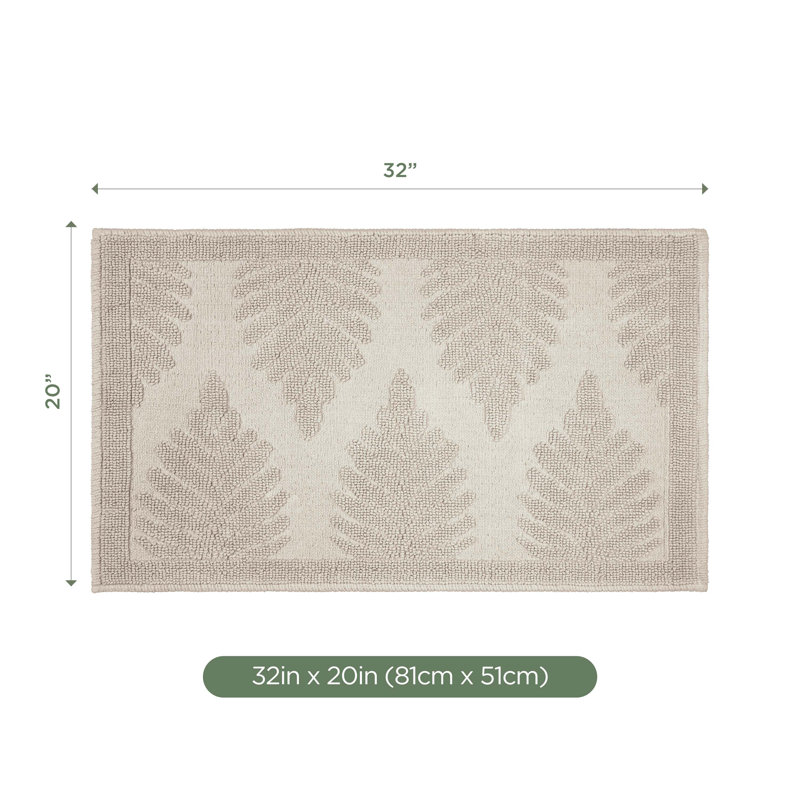 Martex Fern Ogee Sand Bath Rug, Fern Ogee Sand