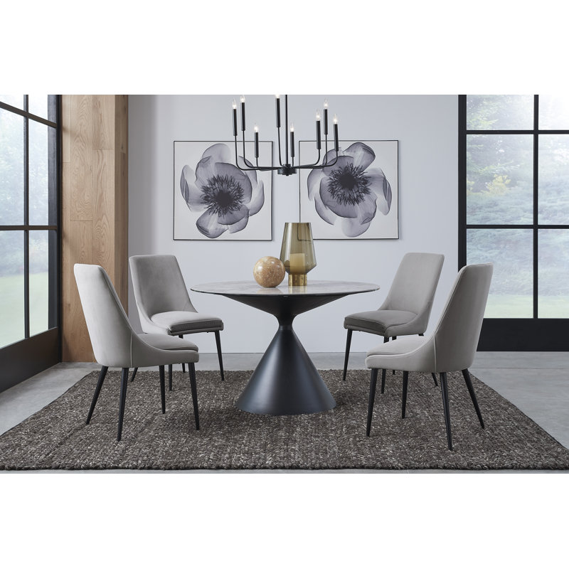 47'' Round Dining Table, Black