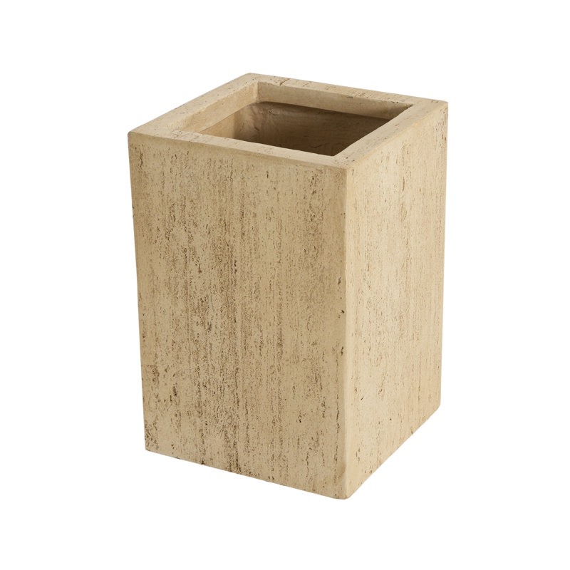Handmade Planter, 20.21" High Rectangle, 13.1" Dimensions, Magnesium Oxide Build, Antique Brown, No Assembly, Drainage Feature Rectangle Planter Box, From Oxide, H, W X D,