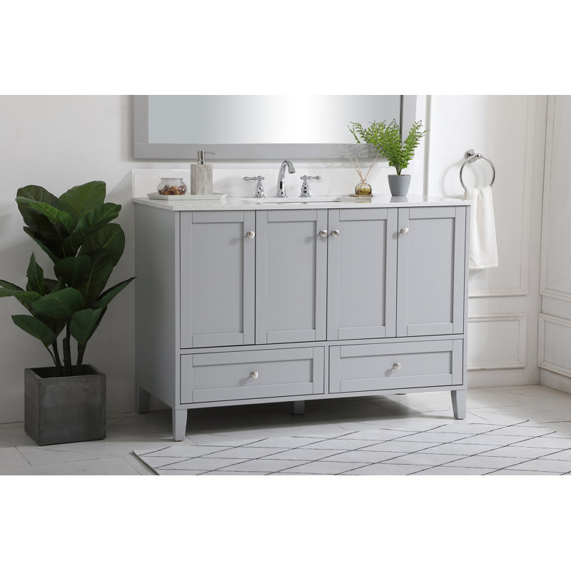 Ensemble de meuble-lavabo simple 48 po Selma, Gris